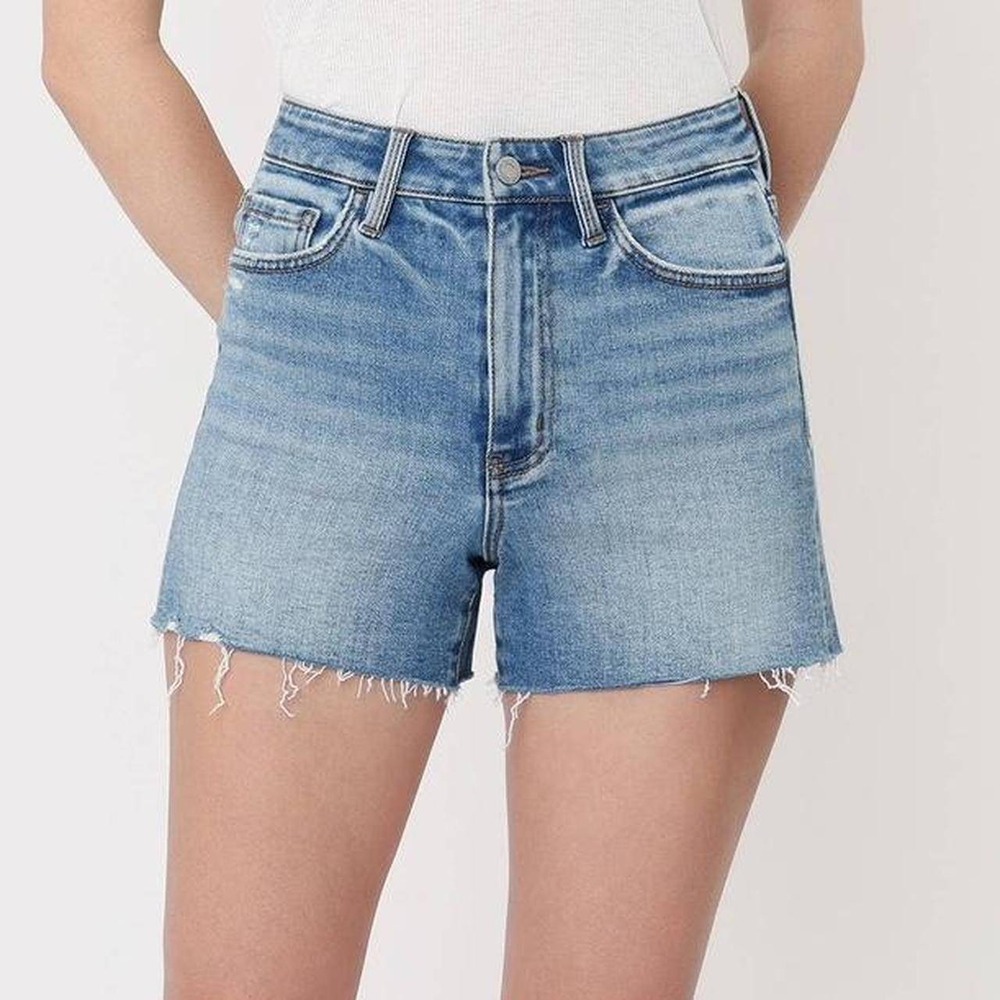 Vervet Blue High Rise Raw Hem Denim Shorts Size Small NWT